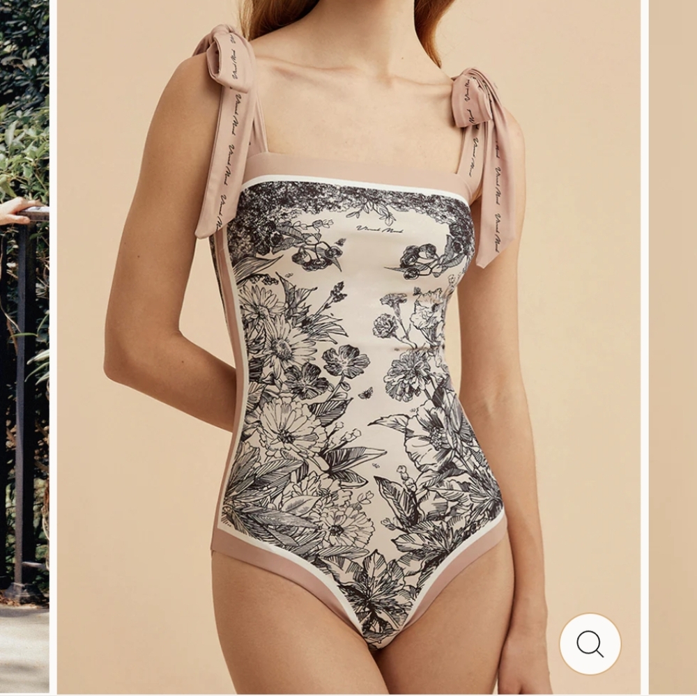 Floral Print One Piece Swimsuit